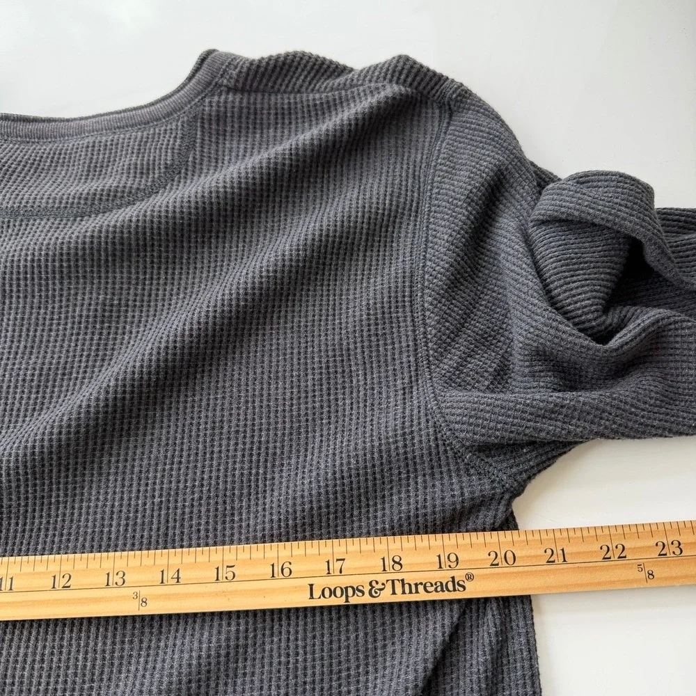 Vintage Thermal Henley Mens XL Charcoal Gray Dexter Morgan Kill Shirt Y2K Grunge